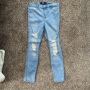 American Eagle Outfitters Light Blue Ripped Skinny Jeans